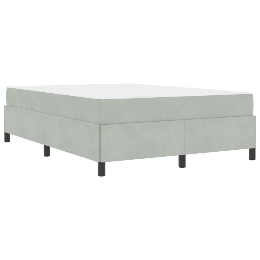 Cadre de lit avec matelas Gris clair 140 x 190 cm tissu - 4
