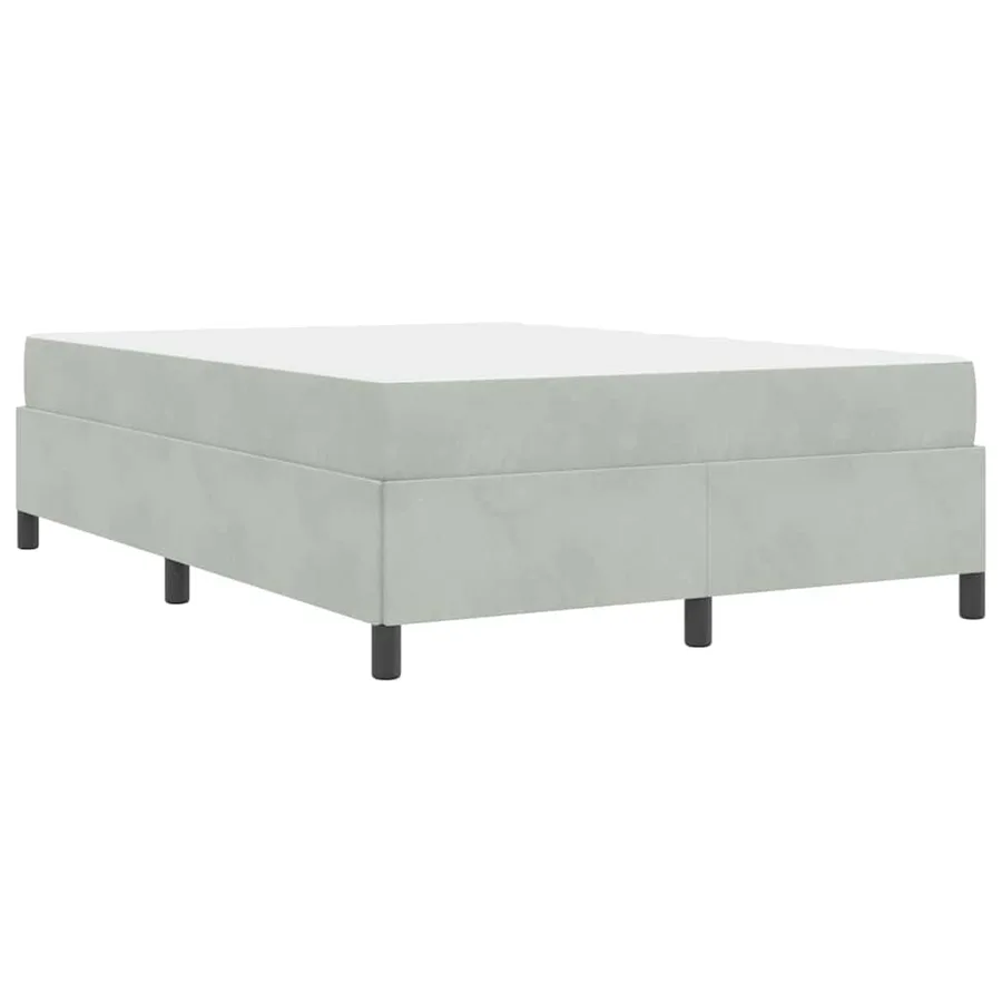 Cadre de lit avec matelas Gris clair 140 x 190 cm tissu - 9