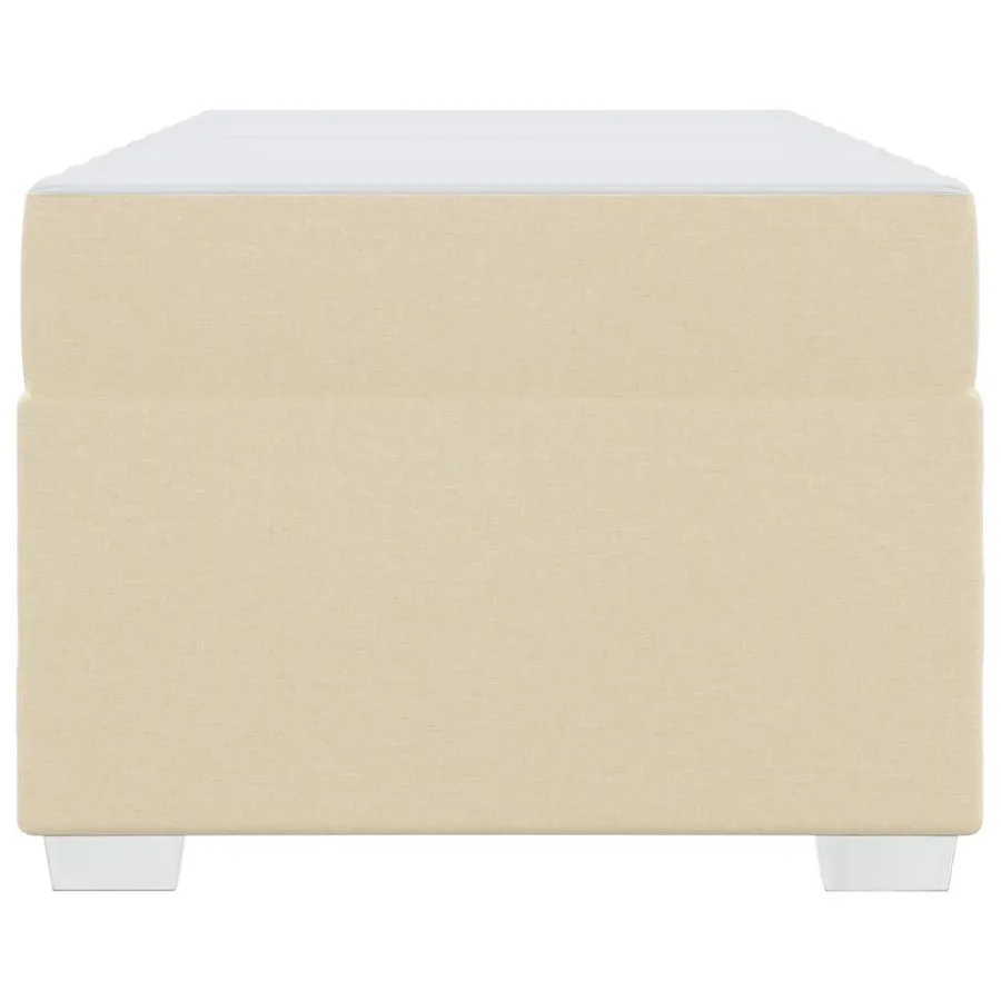Cadre de lit avec matelas Crème 100 x 200 cm tissu - 5