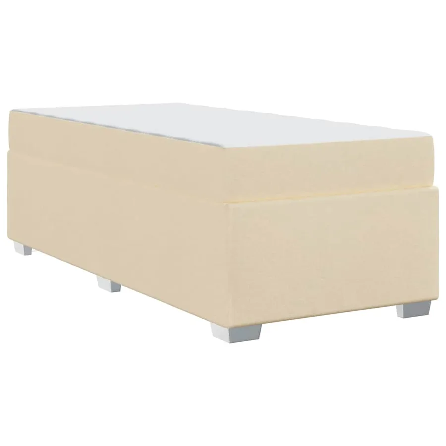 Cadre de lit avec matelas Crème 100 x 200 cm tissu - 7