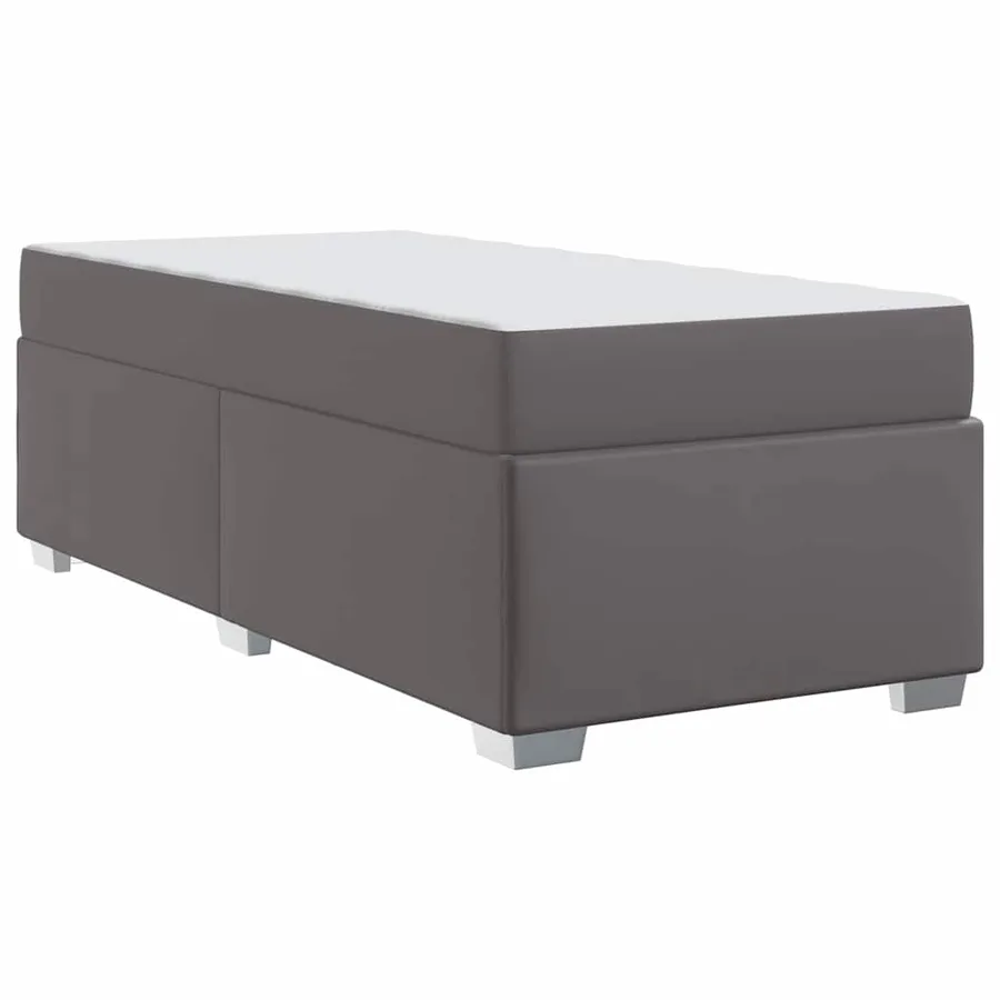 Cadre de lit avec matelas Gris 100 x 200 cm tissu - 7