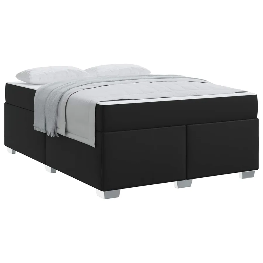 Cadre de lit avec matelas Noir 160 x 200 cm tissu - 3