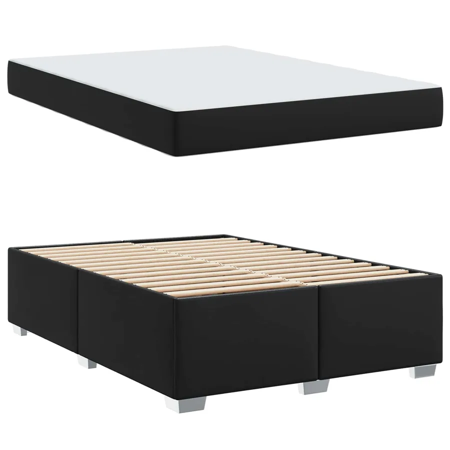 Cadre de lit avec matelas Noir 160 x 200 cm tissu - 5