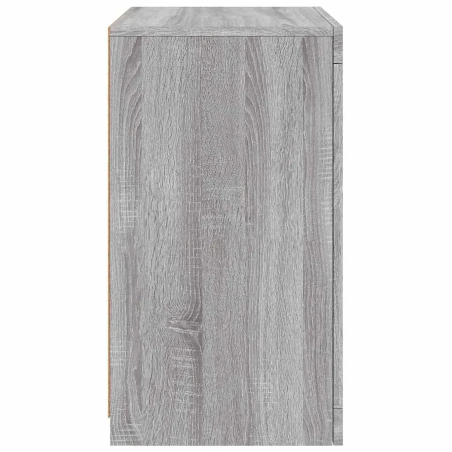 Armoire latérale et lumières LED sonoma gris bois d'ingénierie - 8