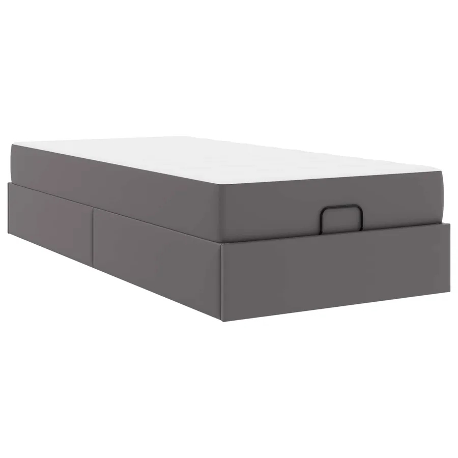 Cadre de lit avec matelas Autre 2 pcs Gris PVC - 2