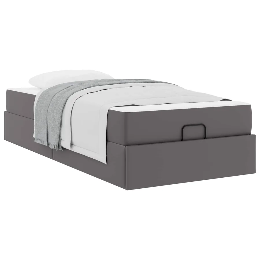 Cadre de lit avec matelas Autre 2 pcs Gris PVC - 3