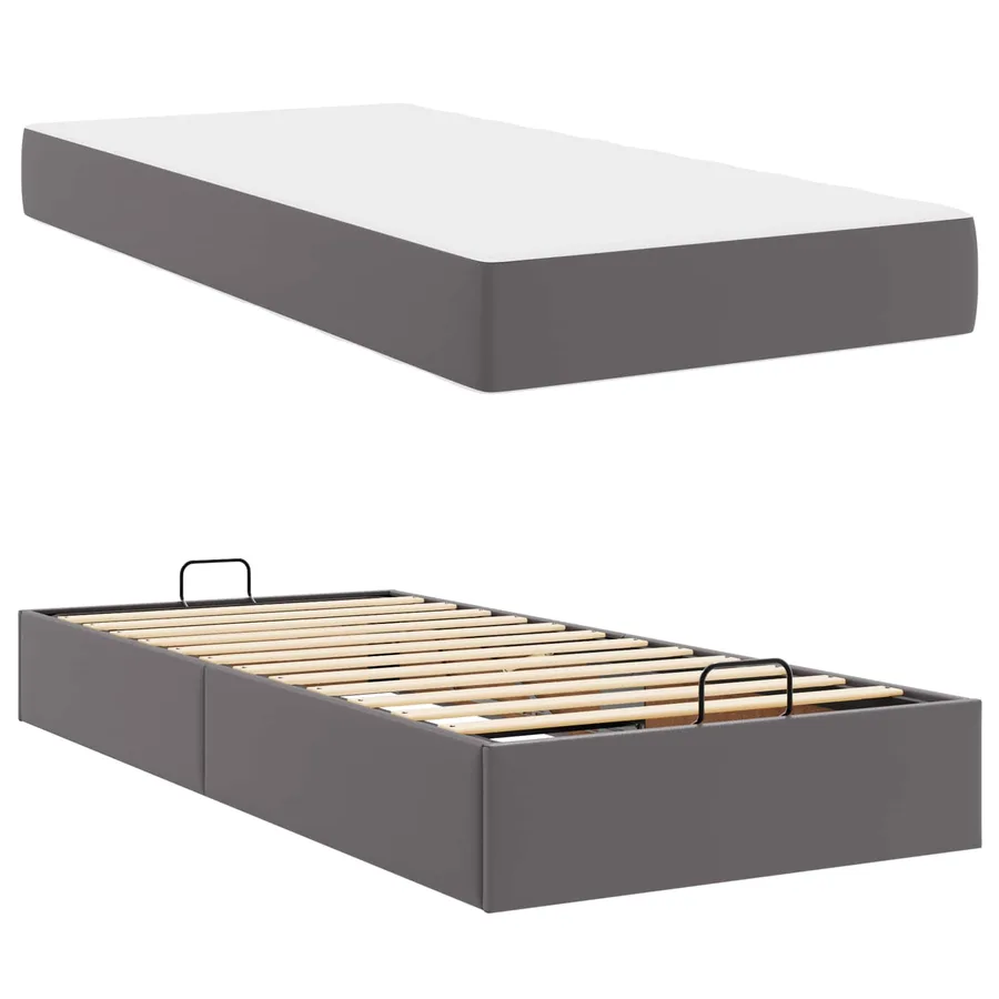 Cadre de lit avec matelas Autre 2 pcs Gris PVC - 6