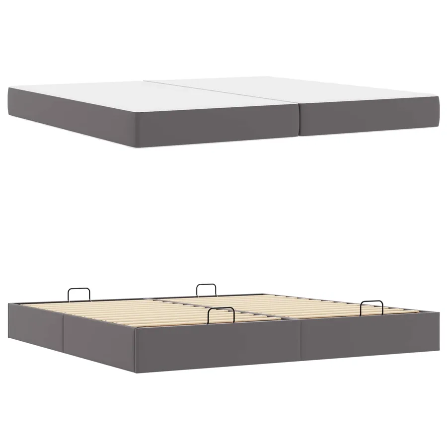 Cadre de lit avec matelas avec matelas 2 pcs Gris PVC - 5