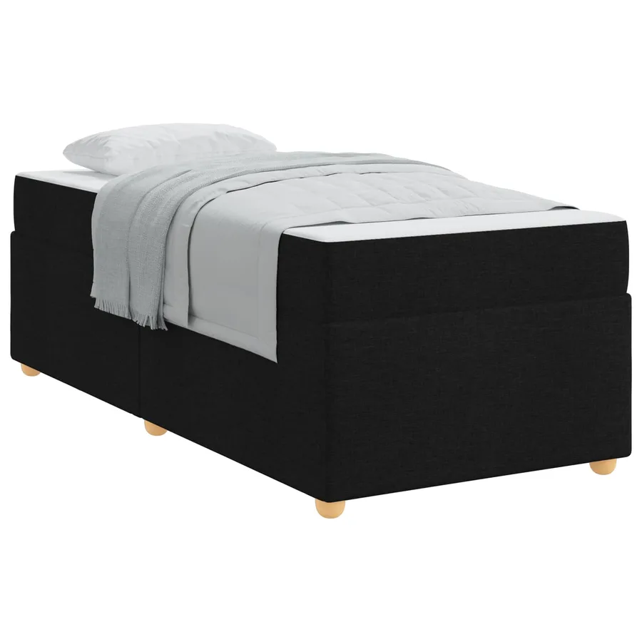 Cadre de lit avec matelas Noir 90 x 200 cm tissu - 2
