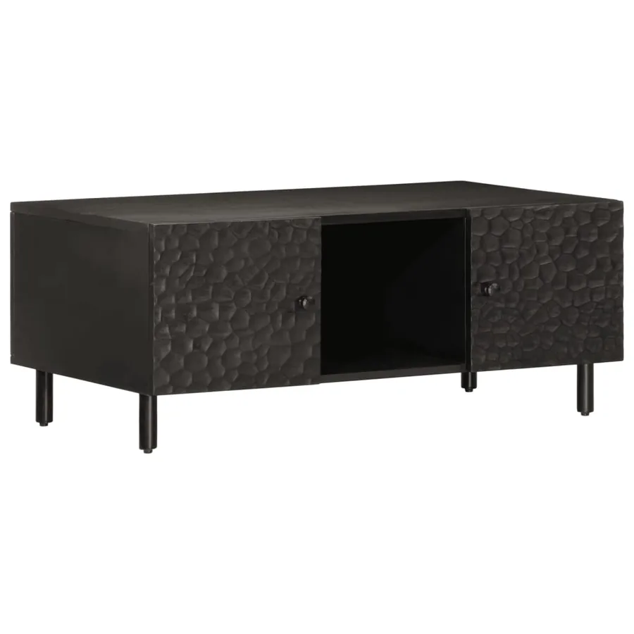 Table basse noir 100x54x40 cm bois massif de manguier - 2