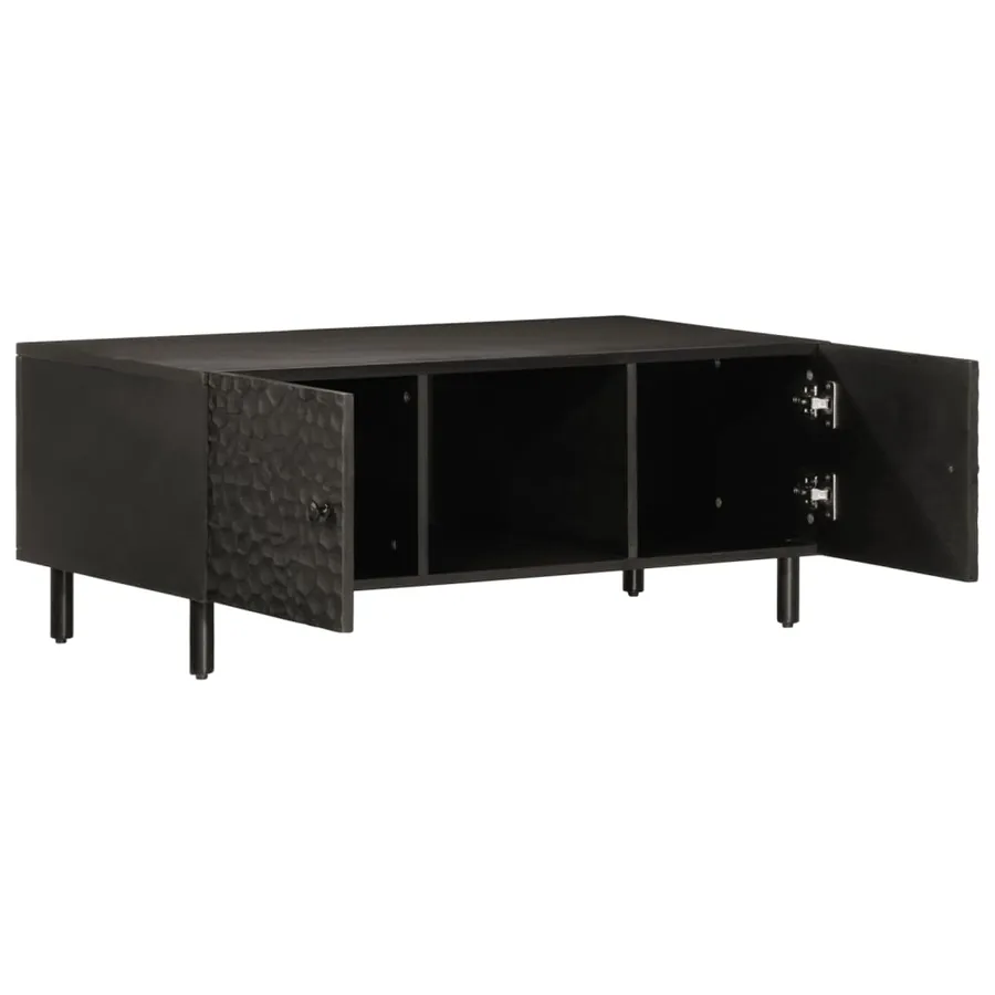 Table basse noir 100x54x40 cm bois massif de manguier - 4