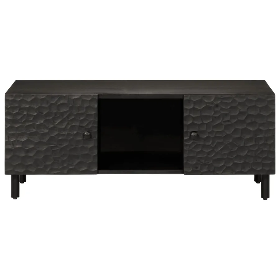 Table basse noir 100x54x40 cm bois massif de manguier - 5