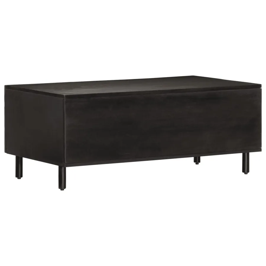 Table basse noir 100x54x40 cm bois massif de manguier - 7