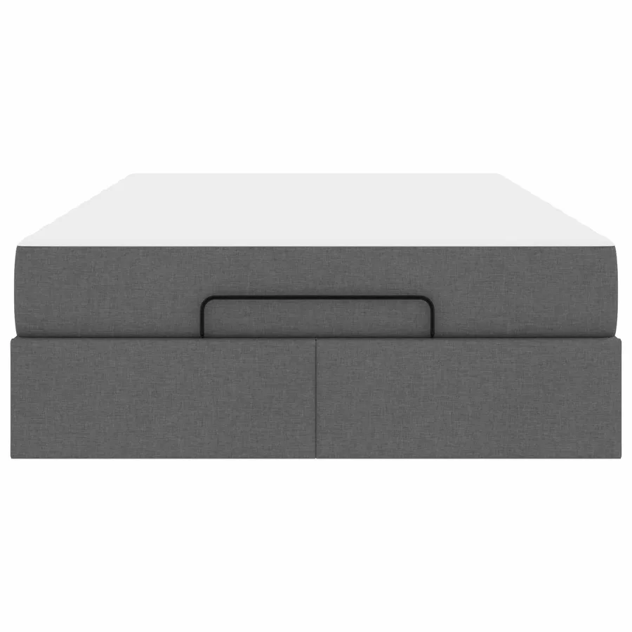 Cadre de lit avec matelas 2 pcs Gris Foncé tissu - 7