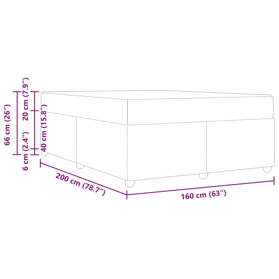 Cadre de lit avec matelas 2 pcs Gris Foncé Velours - 13