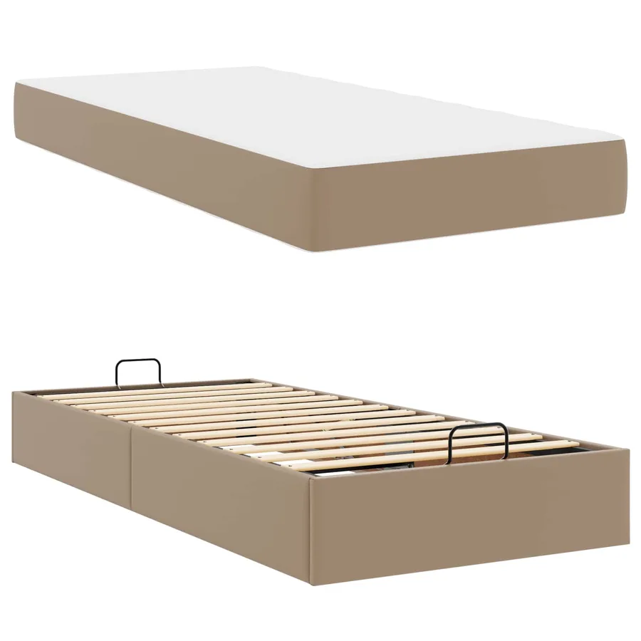 Cadre de lit avec matelas Autre 2 pcs Tan PVC - 6