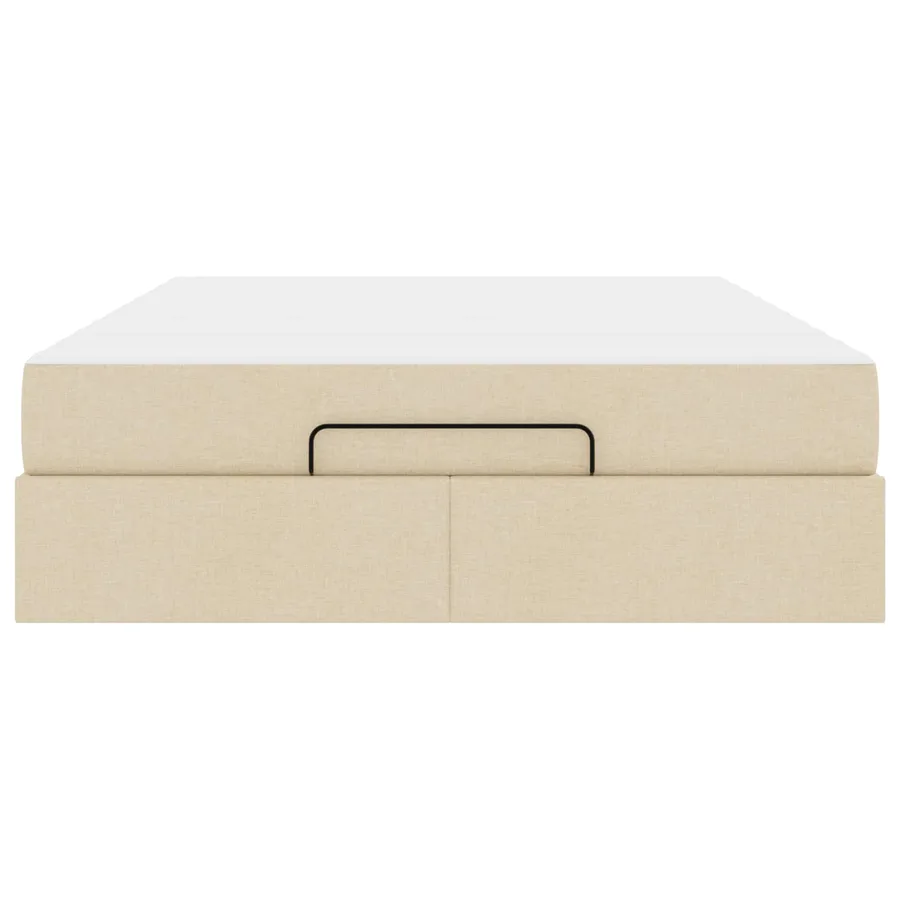 Cadre de lit avec matelas 2 pcs Crème tissu - 6