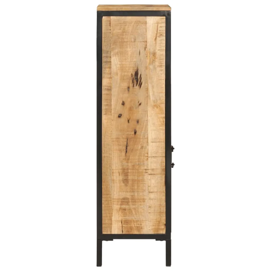 Armoire de salle de bain 40x27x90cm bois massif manguier et fer - 4