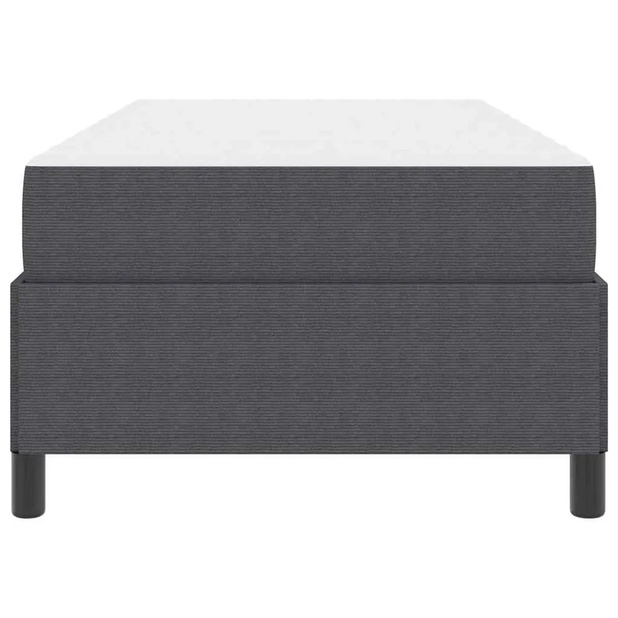 Cadre de lit avec matelas Gris foncé 100 x 200 cm tissu - 5