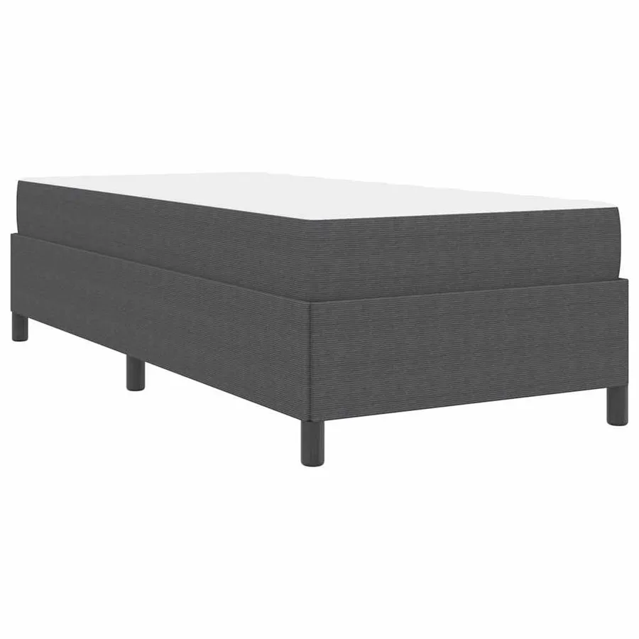 Cadre de lit avec matelas Gris foncé 100 x 200 cm tissu - 7