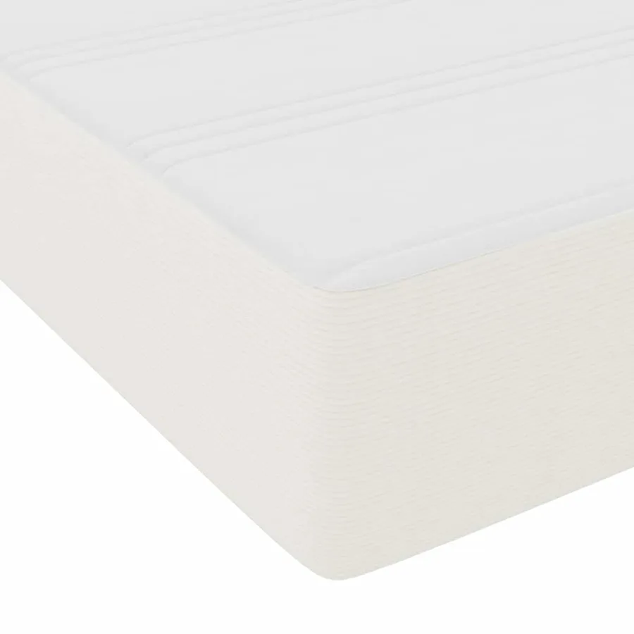 Cadre de lit avec matelas Crème 120 x 190 cm tissu - 9