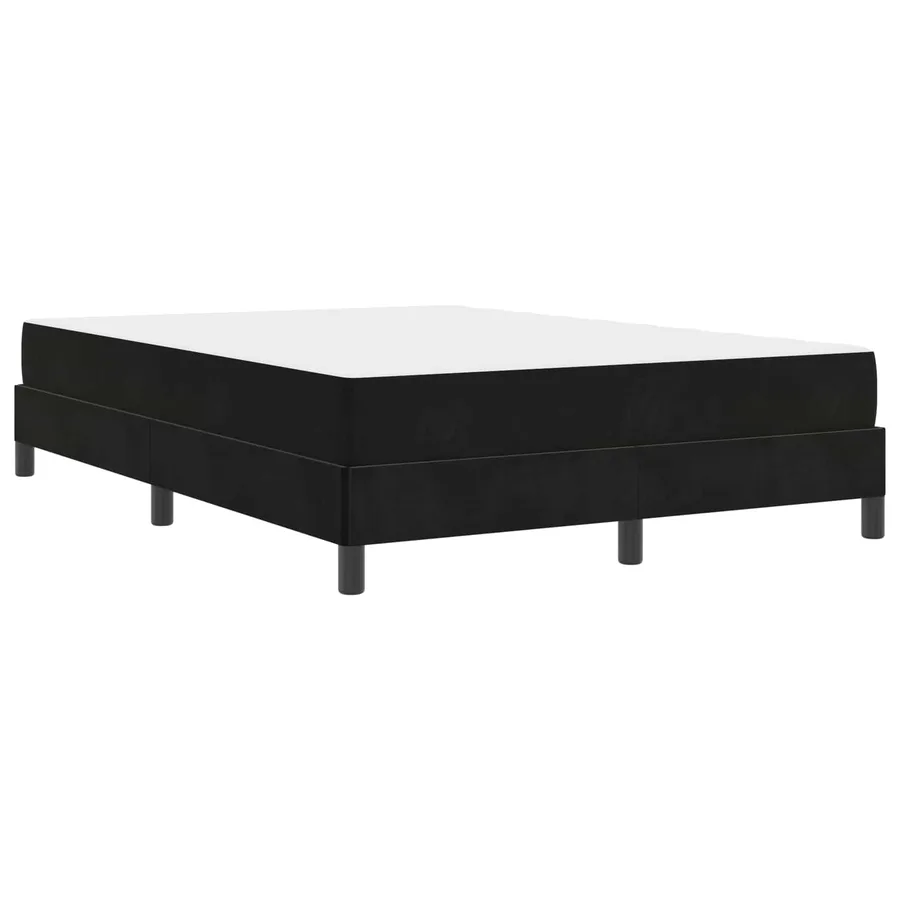 Lit à ressorts avec matelas Noir 160 x 200 cm tissu - 4
