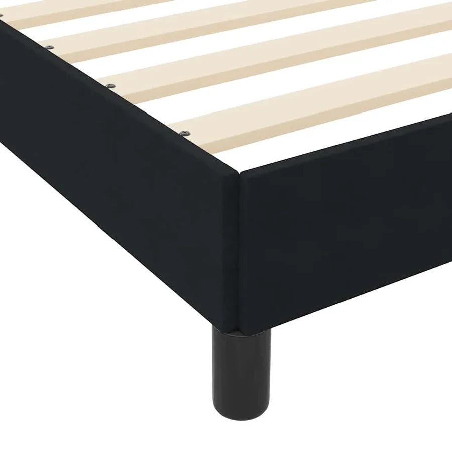 Lit à ressorts avec matelas Noir 160 x 200 cm tissu - 8