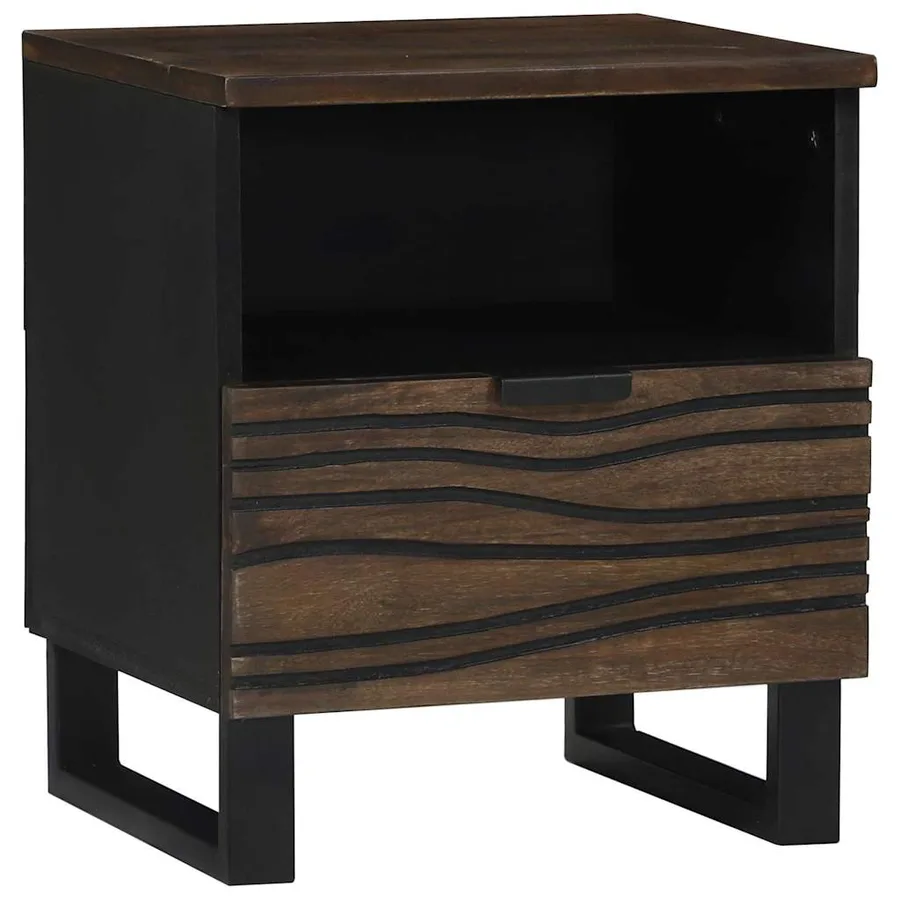 Table de chevet 2 pcs Noyer 40 x 33 x 46 cm Bois d'ingénierie - 3