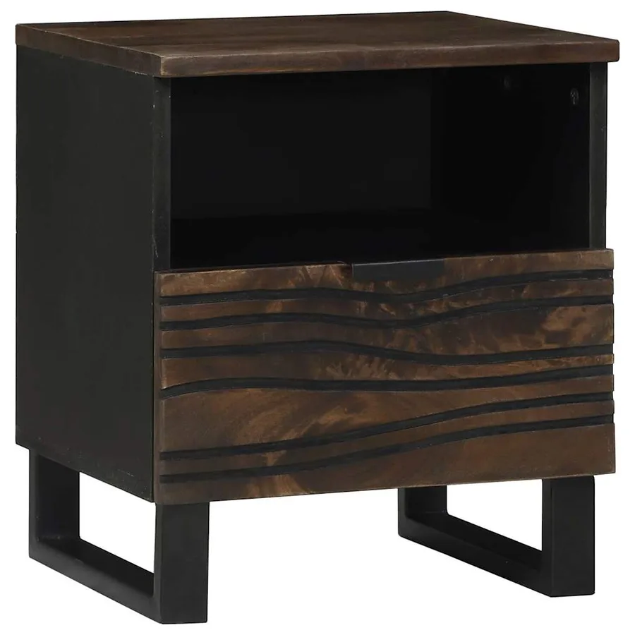 Table de chevet 2 pcs Noyer 40 x 33 x 46 cm Bois d'ingénierie - 4