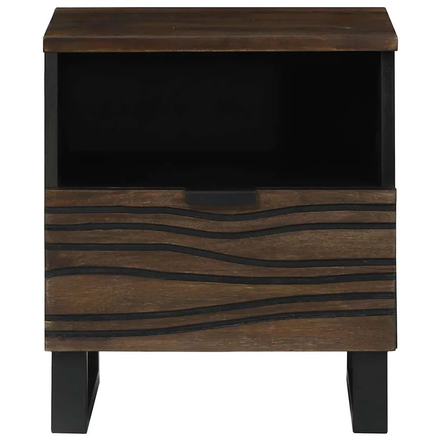 Table de chevet 2 pcs Noyer 40 x 33 x 46 cm Bois d'ingénierie - 5