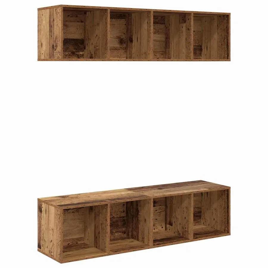 Ensemble meuble TV 2 pcs Bois Ancien 37 x 37 x 142,5 cm - 2