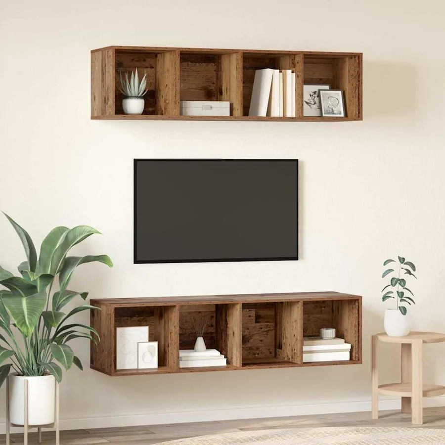 Ensemble meuble TV 2 pcs Bois Ancien 37 x 37 x 142,5 cm - 4