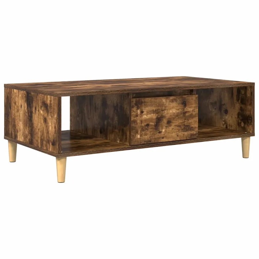 Table basse Chêne fumé 102 x 55 x 35 cm Bois d'ingénierie - 2