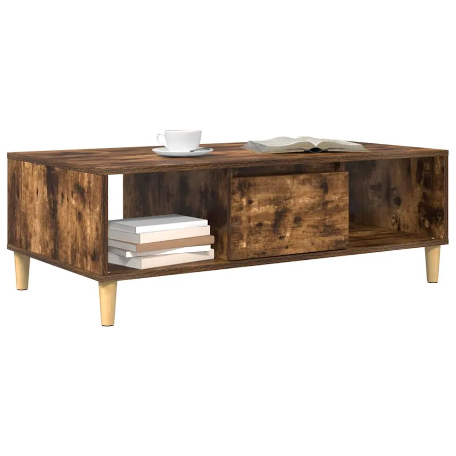 Table basse Chêne fumé 102 x 55 x 35 cm Bois d'ingénierie - 3
