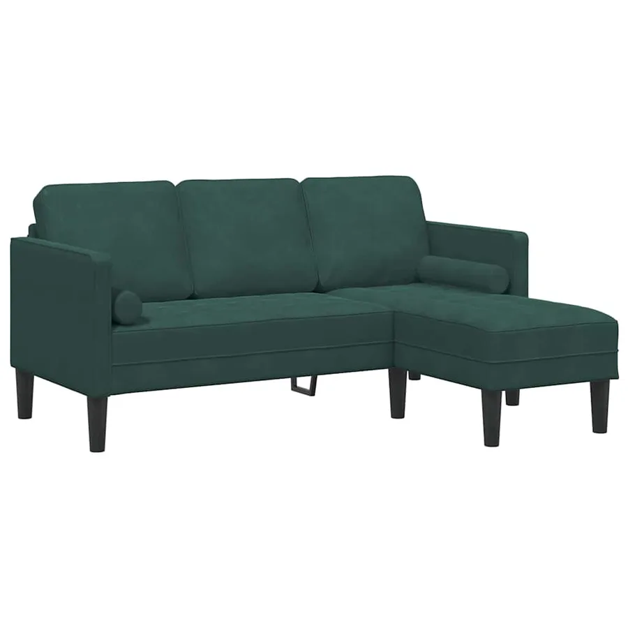 Ensemble de Canapés avec coussin Vert foncé Polyester - 2