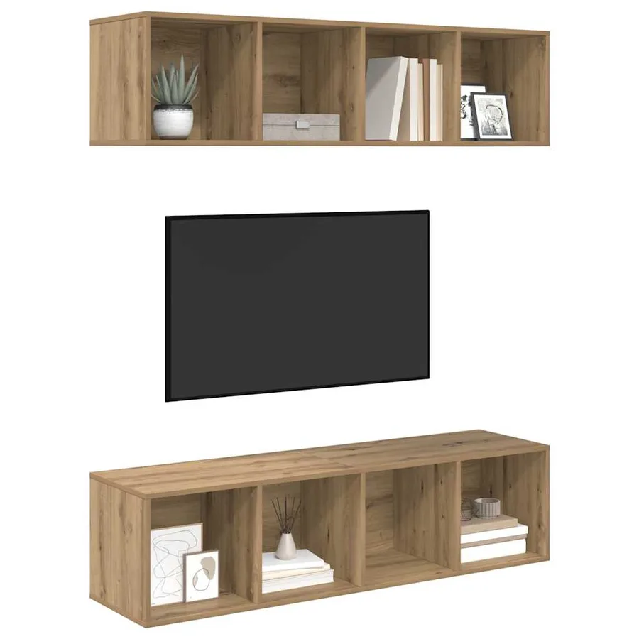Ensemble meuble TV 2 pcs Chêne artisanal Bois d'ingénierie - 3