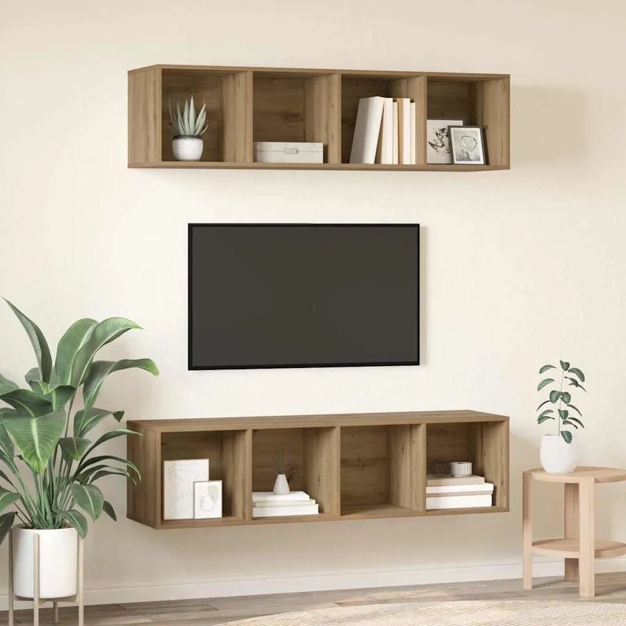 Ensemble meuble TV 2 pcs Chêne artisanal Bois d'ingénierie - 4