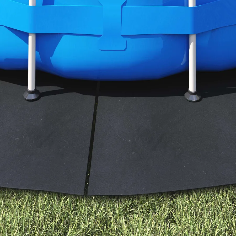 Tapis de piscine Noir Ø 244 cm Tissu non tissé - 4