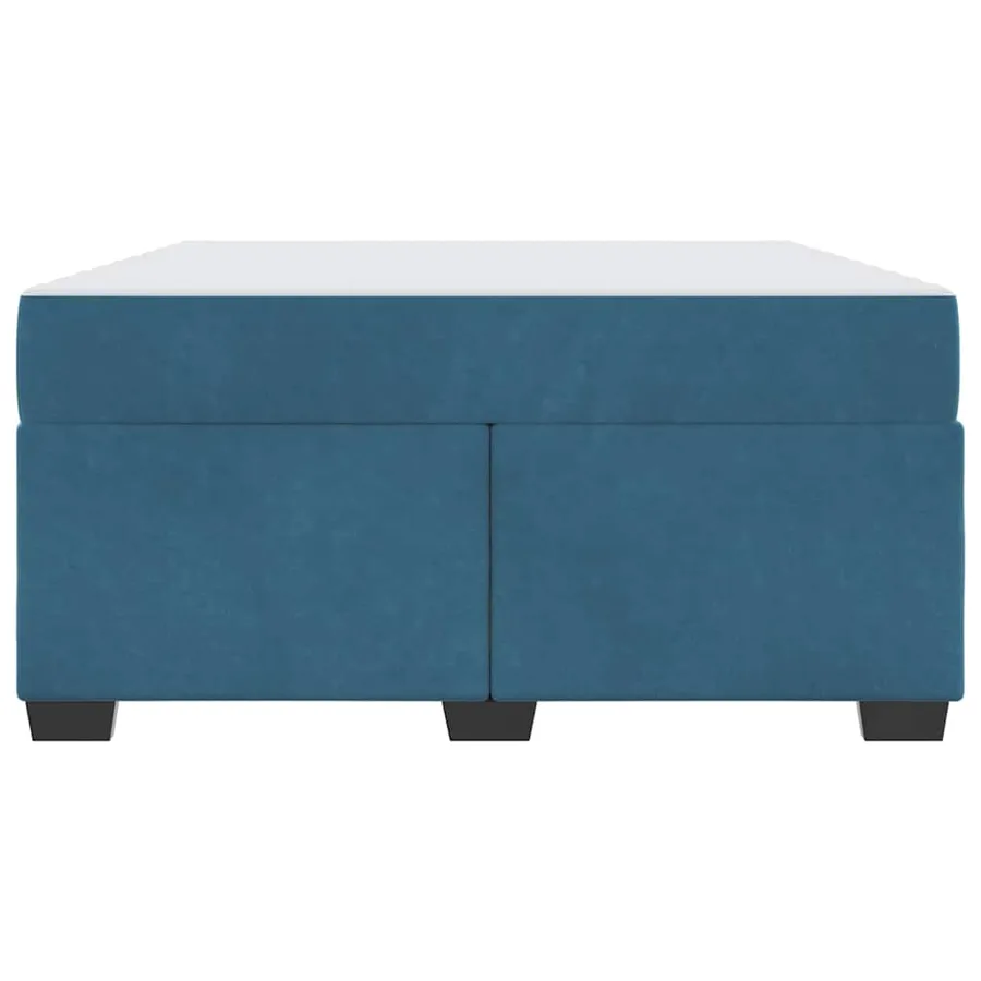 Cadre de lit avec matelas Bleu foncé 140 x 200 cm tissu - 5