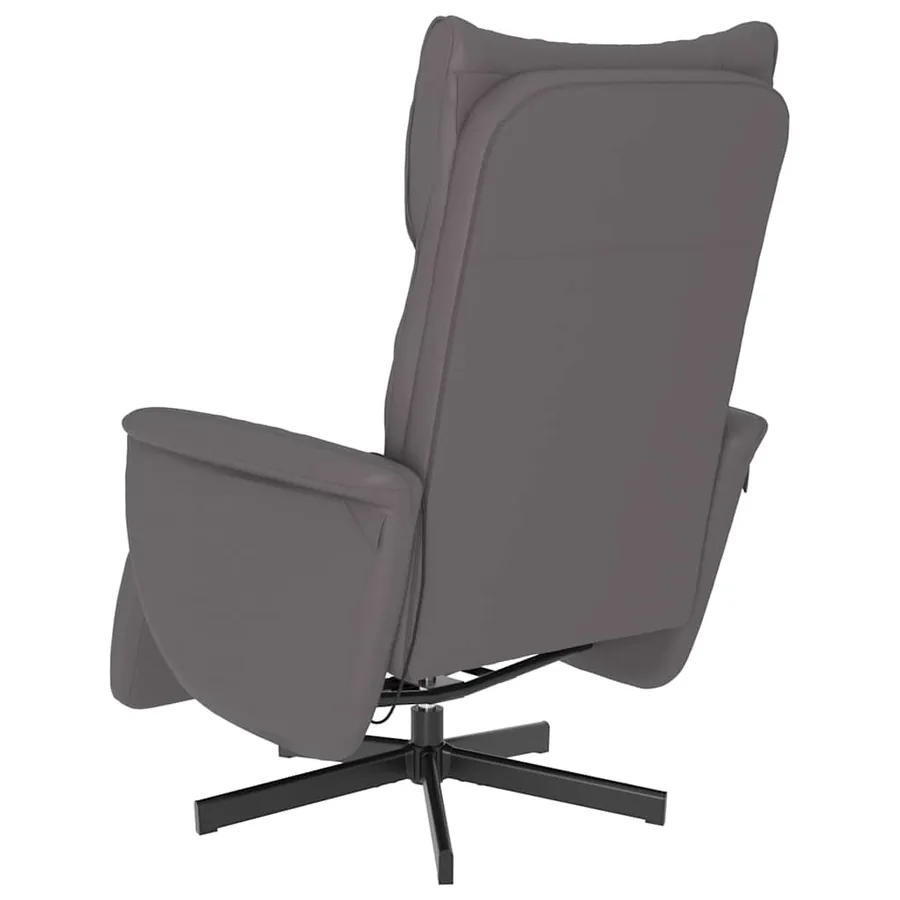 Fauteuil inclinable de massage repose-pieds gris similicuir - 6