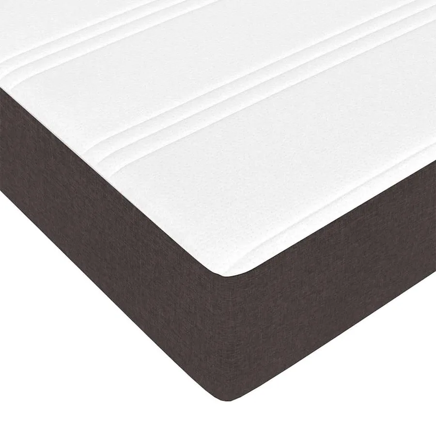 Cadre de lit avec matelas Marron foncé 160 x 200 cm tissu - 9