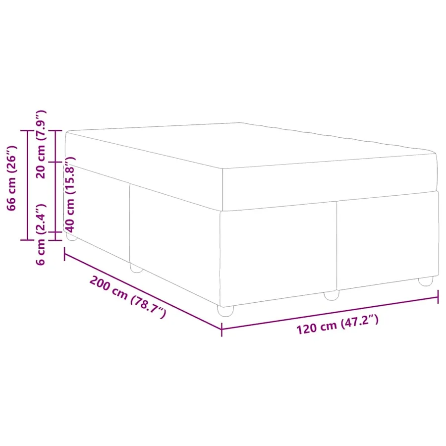 Cadre de lit avec matelas Taupe 120 x 200 cm tissu - 11