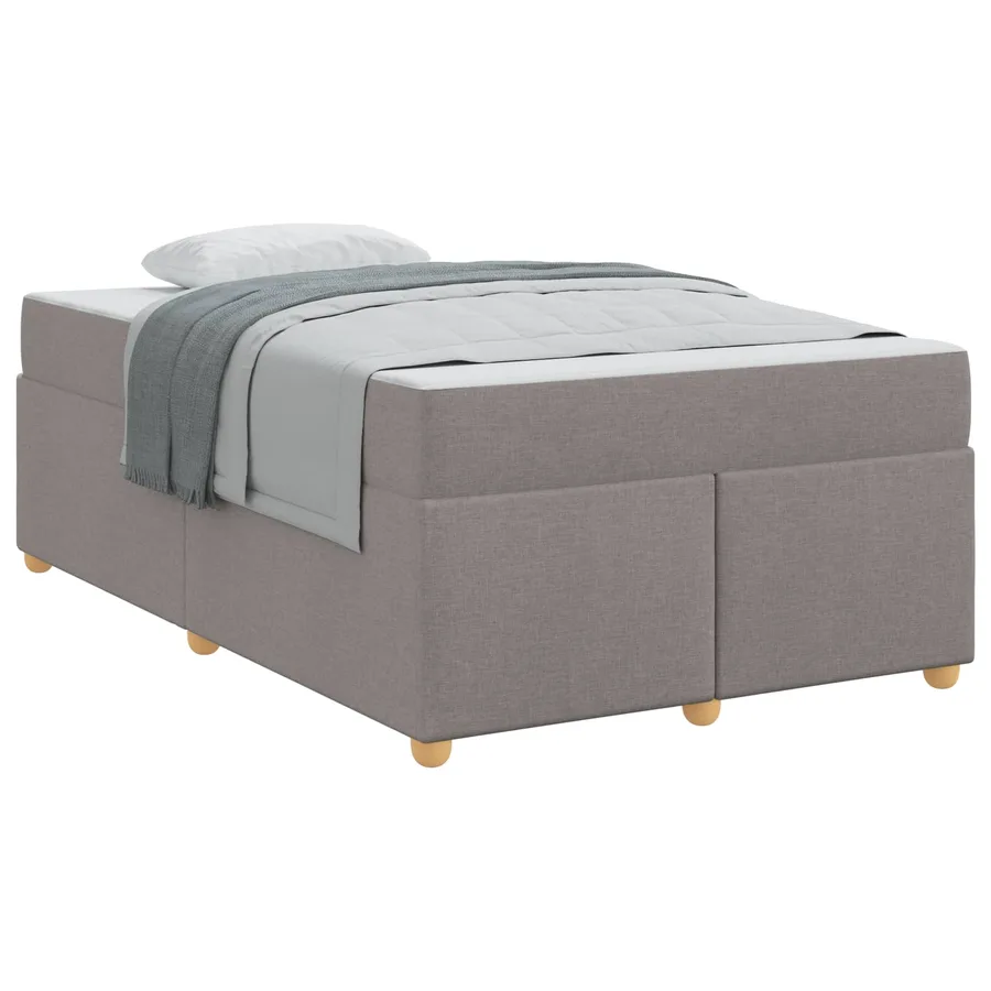 Cadre de lit avec matelas Taupe 120 x 200 cm tissu - 2