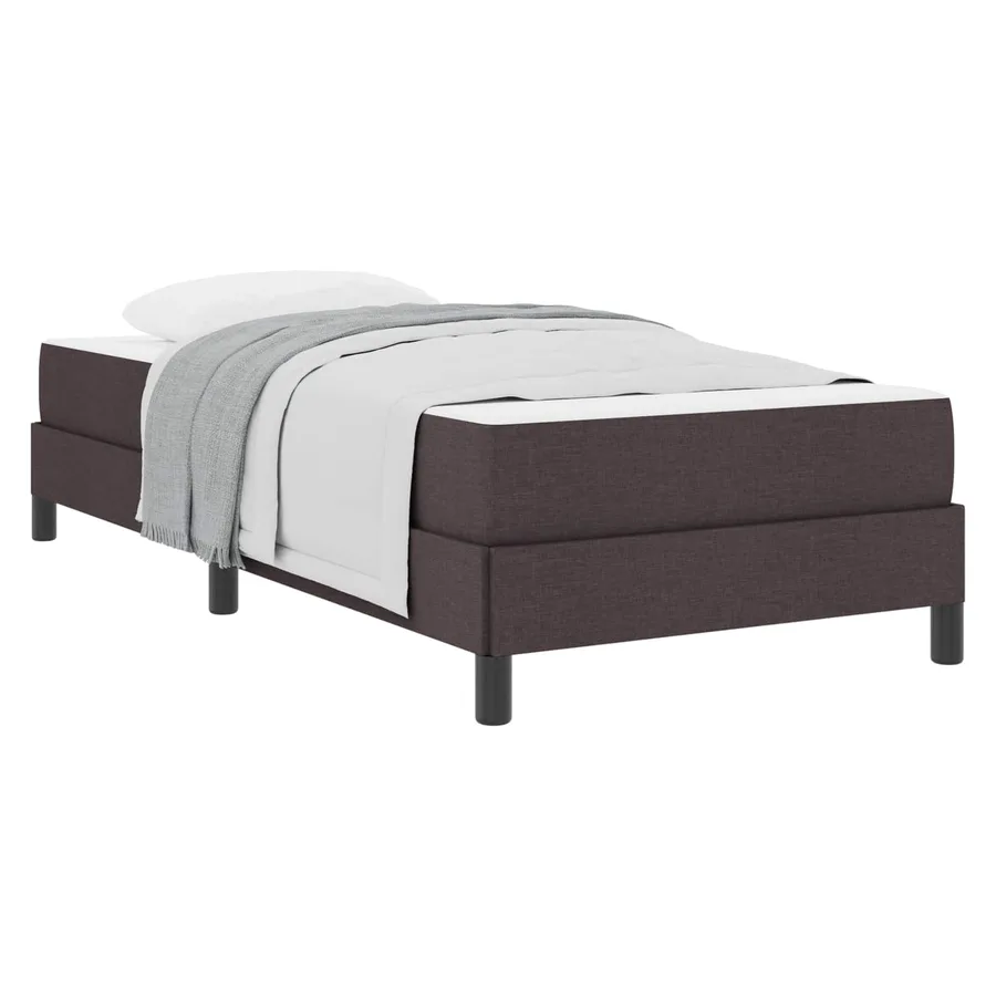 Lit à ressorts avec matelas Marron foncé 80 x 200 cm tissu - 2