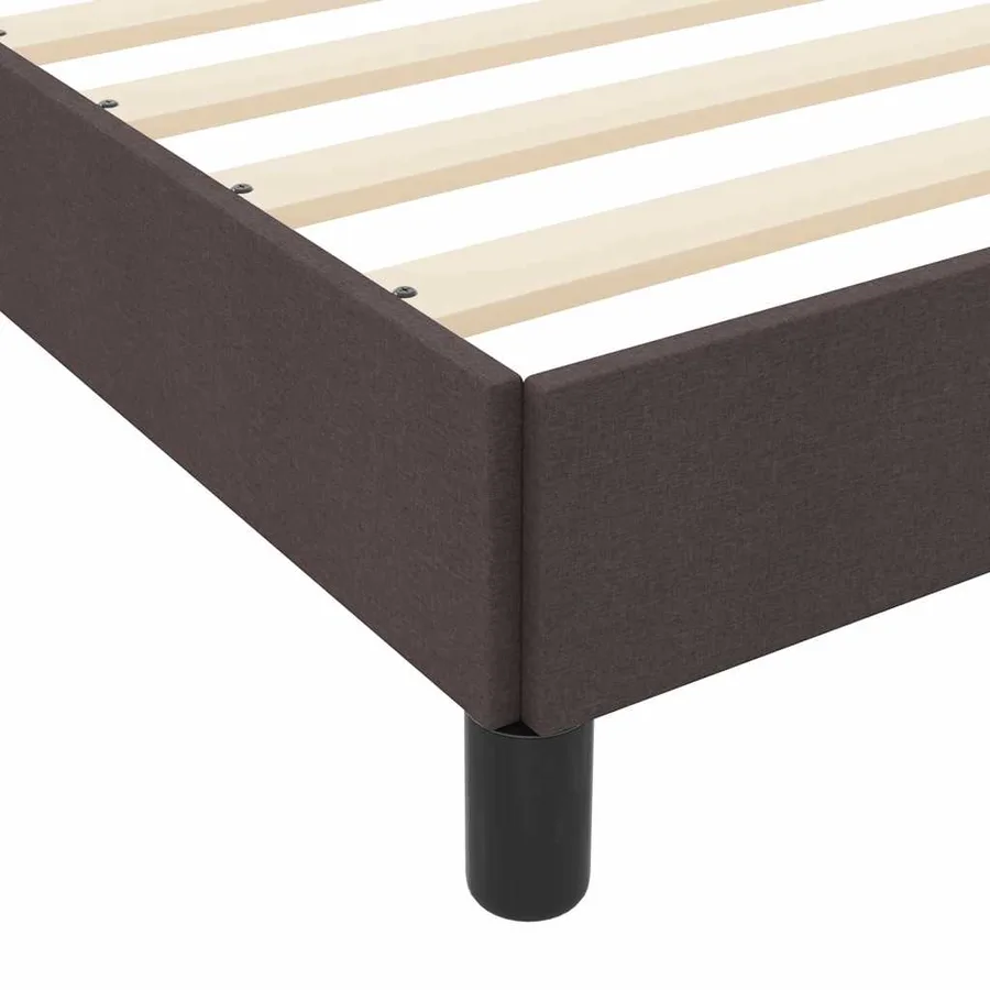 Lit à ressorts avec matelas Marron foncé 80 x 200 cm tissu - 8