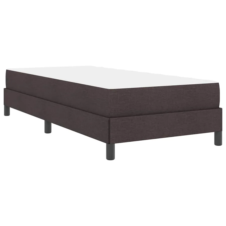 Lit à ressorts avec matelas Marron foncé 80 x 200 cm tissu - 9