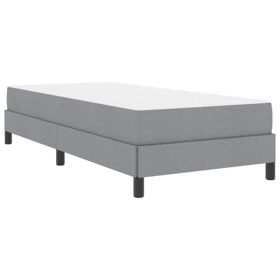 Lit à ressorts avec matelas Gris clair 90 x 190 cm tissu - 2