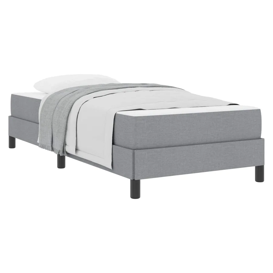 Lit à ressorts avec matelas Gris clair 90 x 190 cm tissu - 3