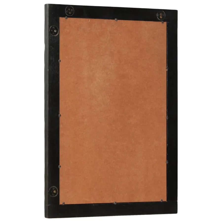 Miroir de bain noir 50x70x2,5 cm bois manguier massif et verre - 3