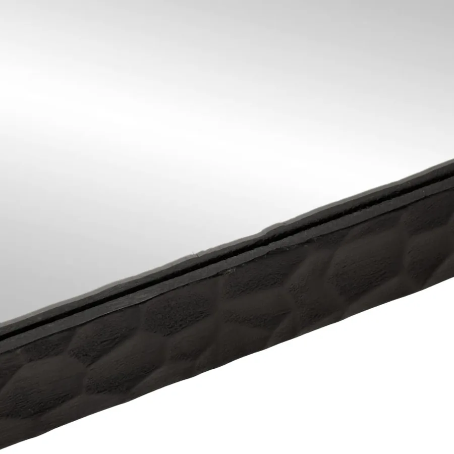 Miroir de bain noir 50x70x2,5 cm bois manguier massif et verre - 6